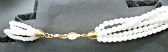 Vintage NAPIER Signed White Small Bead 5 Strand Multistrand Necklace 23″