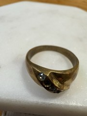 Vintage 14K Gold Diamond Band Ring | Mid Century Solid Gold Classic Design