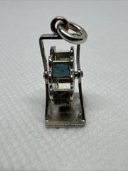 Vintage STERLING SILVER Ferris Wheel CHARM Moving Parts It Spins articulating A2