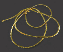Vintage MONET GOLD TONE NECKLACE Serpentine Chain 24″ LONG x 2mm CLASSIC STYLE