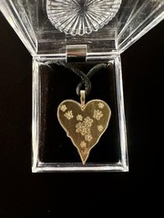 Erte’ Sevenart Art Nouveau Heart Pendant 2 Sided w/ Female Figure Gold Tone NEW