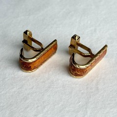 5 Pair SWANK Mid-century Vintage 1950s Cufflinks, Leather, Blue Glass, Love Knot