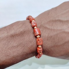 Red Coral Bracelet Italy Natural Coral Bracelet Handmade Coral Gemstone Bracelet