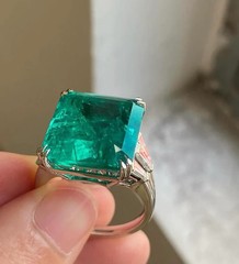 Natural Emerald 4.90 Ct Art Deco Antique Vintage Engagement Ring 925 Silver
