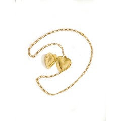 Heart Photo 30 x 25 mm Locket pendant 20 in Chain 1/20 -14K yellow Gold Filled