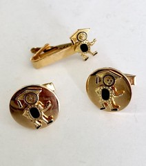 Lot of Vintage Tie Bar Clips Anson Swank Cufflinks Theatre Drama Comedy Tragedy
