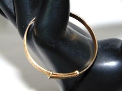 Sweet Tiny Antique Victorian 12K GF BABY CHILD Sliding Engraved Bangle Bracelet