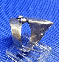 (101) Modernist VINTAGE Silver 925 Ring 1970s Size 7.25 Denmark Norway Finland