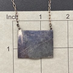 Vintage Modernist Anthony Quinn Enamel Sterling Silver Pendant Necklace 20″