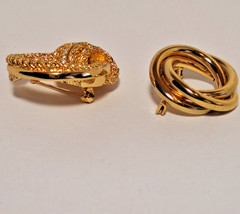 1 Vtg Christian Dior 1970s Knot Brooch & 1 Gold-Tone Intertwined Circle Brooch