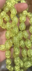 Vintage Lime Green Lucite Bead Long Necklace Single Strand 53”