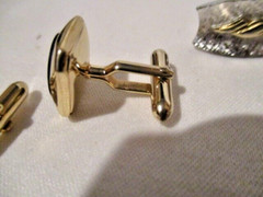 SWANK Set of 2 Cufflinks a Silvertone w/Goldtone design & Goldtone w/Faux Stone