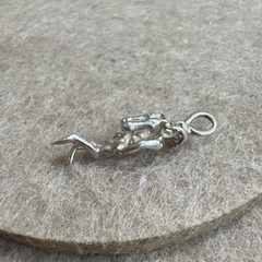 Vintage Sterling Silver Scuba Diver Pendant for Necklace Jewelry Sea Adventure