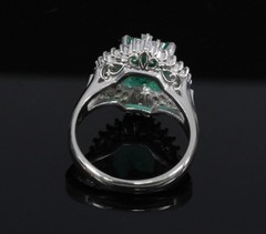 Rare 2.08ct GIA Colombian No Oil Emerald 0.51ct Diamond Platinum Ring Size 4.25