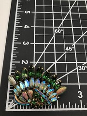 Gorgeous HOLLYCRAFT Peacock Blue AB, Green Rhinestone Iridescent Cab Brooch