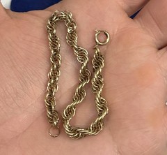 DETAIL! Bright 12k Gold Filled Rope Bracelet 7” 5.2mm Shiny GF Vtg victorian 4g