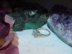 Vintage Sterling Silver 4.00Ct Crystal Solitare Engagement Ring Sz6.25 – 3.8Gr
