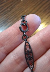 Antique Victorian 800 Silver Filigree Chain 31-32″ Missing Bead See Pics/Descrip