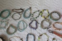 Mix Jewelry BRACELETS 66+ pc Lot, 3 Lbs,wearable, some with semi-precious stones