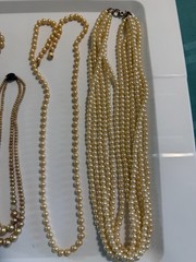 Vintage Lot of 7 Faux Pearl Necklaces 1 Bracelet Bridal Classic Elegant Retro