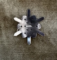 Vintage Ottar Hval Of Norway White Enamel & Sterling Silver Snowflake Brooch Pin