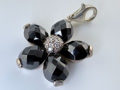 Thomas Sabo Sterling Silver Flower Blossom Black White Floral Charm 7g 21mm