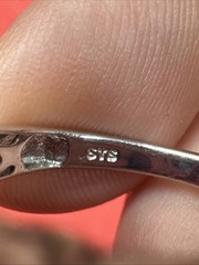 STS vintage London blue topaz cz Sterling Silver Ring 925 Size 7