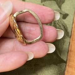 Vintage Ocean Sea Shell Gold tone Hinged Scarf Clip 🐚