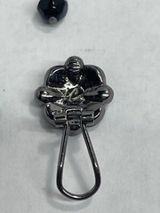 Liz Claiborne Black Cut Glass Clip Earrings & Dangle Drop Black Gunmetal Choker.