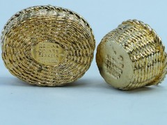 2 Minatare Sterling Silver Brown County Baskets PENDANT Charm Gold Over Vermeil