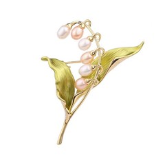 Vintage Style Lily of the Valley Brooch Elegant Flower Pin Suit Accessories