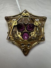 Vintage Signed Joseff Russian Gold Multi-Level Metal Brooch/Pin