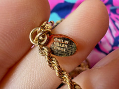 Vintage Necklace Nolan Miller Blue Cross Pendant Simulated Lapis 26 in