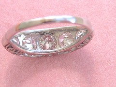 ANTIQUE ART DECO 1.35 ctw OLD DIAMOND PLATINUM 5-STONE COCKTAIL RING 1930 sz 5.5
