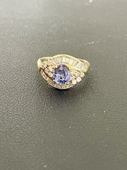 14k Yellow Gold 1.00ct Sapphire and 1.00CTW Diamond Ring (N59)
