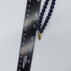 VTG Napier Graduated Beaded Necklace Dark Blue Boho Everyday Wear 24″