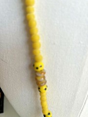 VINTAGE CZECH YELLOW GLASS BEADS NECKLACE 39 1/2 CM