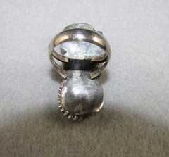 Vintage Navajo 2 stone turquoise sterling silver feather ring size 6-3/4 8.0 grm