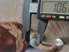 MEXICO 925 Silver Vtg Oval Turquoise Cuff Bracelet Approx 6.75″ at 18g Old Pawn