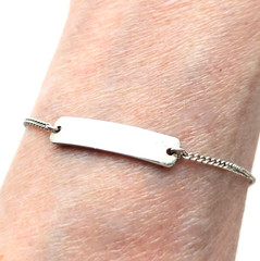 ID Identity Bracelet 925 Sterling B.A.P. Silver Dainty Vintage Jewelry 9″