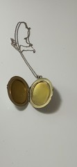 EXQUISITE Antique 935 Silver DOUBLE Sided ENAMEL GUILLOCHE Locket Necklace