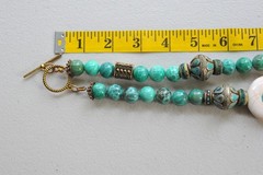 Vtg Mosaic Glass Beads Tibetan Stone Bead Chunky ethnic revival boho PC21