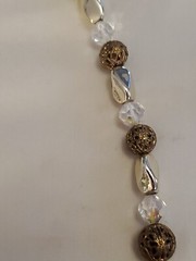 VTG AB Beads Metal & Glass Chrome Beads 24″ Haskell? Necklace Pat. No. 3427691