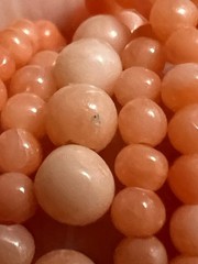 VTG Twist Multi Strand 2.5mm&3.5mm Small Pink Salmon Coral Beaded Necklace *Read