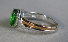 Bradford Sterling Silver 18KT Gold Plate Helenite Ring 3.2g Size 10 #B185