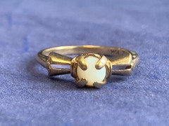 Antique 10K Yellow Gold Ring 1.89g Fine Jewelry Size 5.75 Band White Round Stone