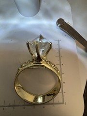 AJC Vintage Faux Diamond Rhinestone Ring Brooch