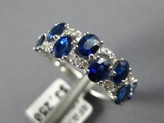 WIDE 2.46CT DIAMOND & AAA SAPPHIRE 18KT WHITE GOLD OVAL & ROUND ANNIVERSARY RING