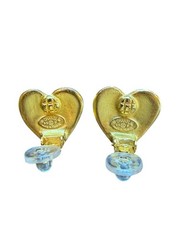 Chanel CC Vintage 1995 Heart Clip Earrings