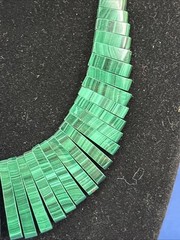 Stunning Green Malachite Egyptian Style Bib Necklace – 15.5 Inches